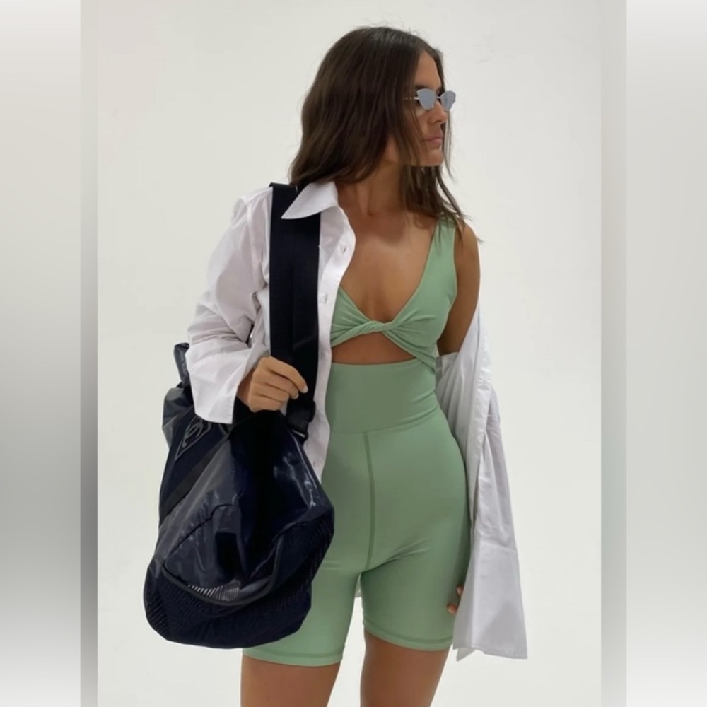 WeWoreWhat Green Cutout Jumpsuit